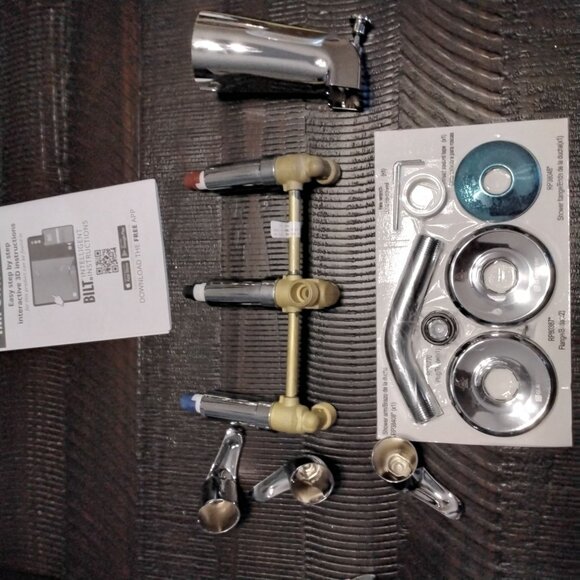 Aragon 3 Handle 1-Spray Tub and Shower Faucet 1.8 GPM in Chrome (Valve Included) - Picture 5 of 9